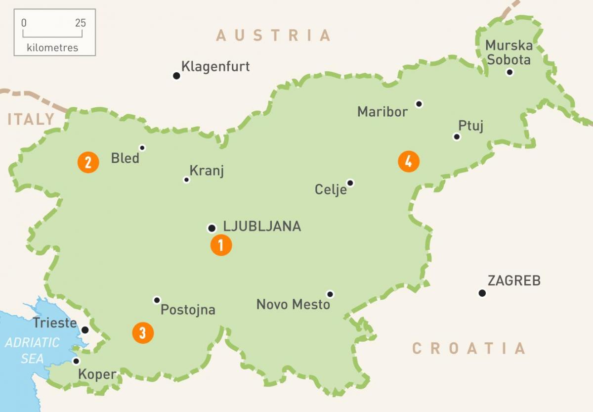 Ramani ya mikoa Slovenia