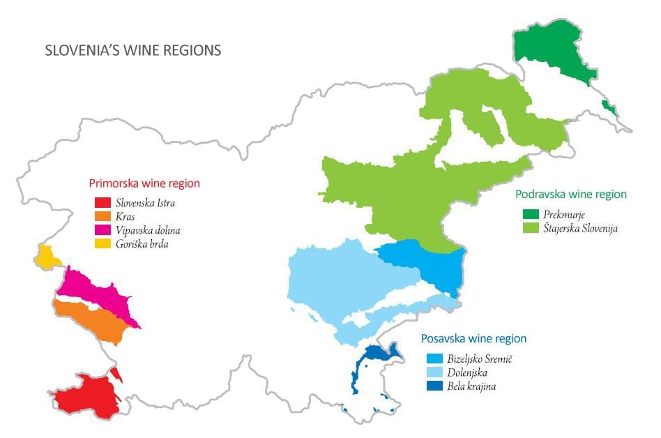Ramani ya Slovenia mvinyo