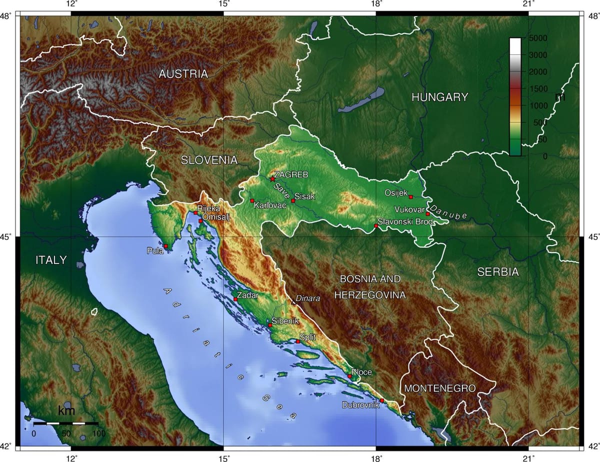 Ramani ya Slovenia topographic