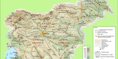 Ramani ya Slovenia kimwili