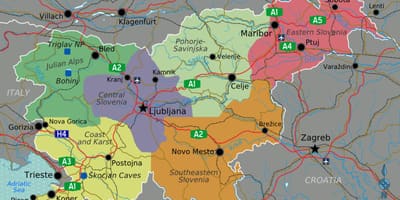 Slovenia vivutio vya utalii ramani
